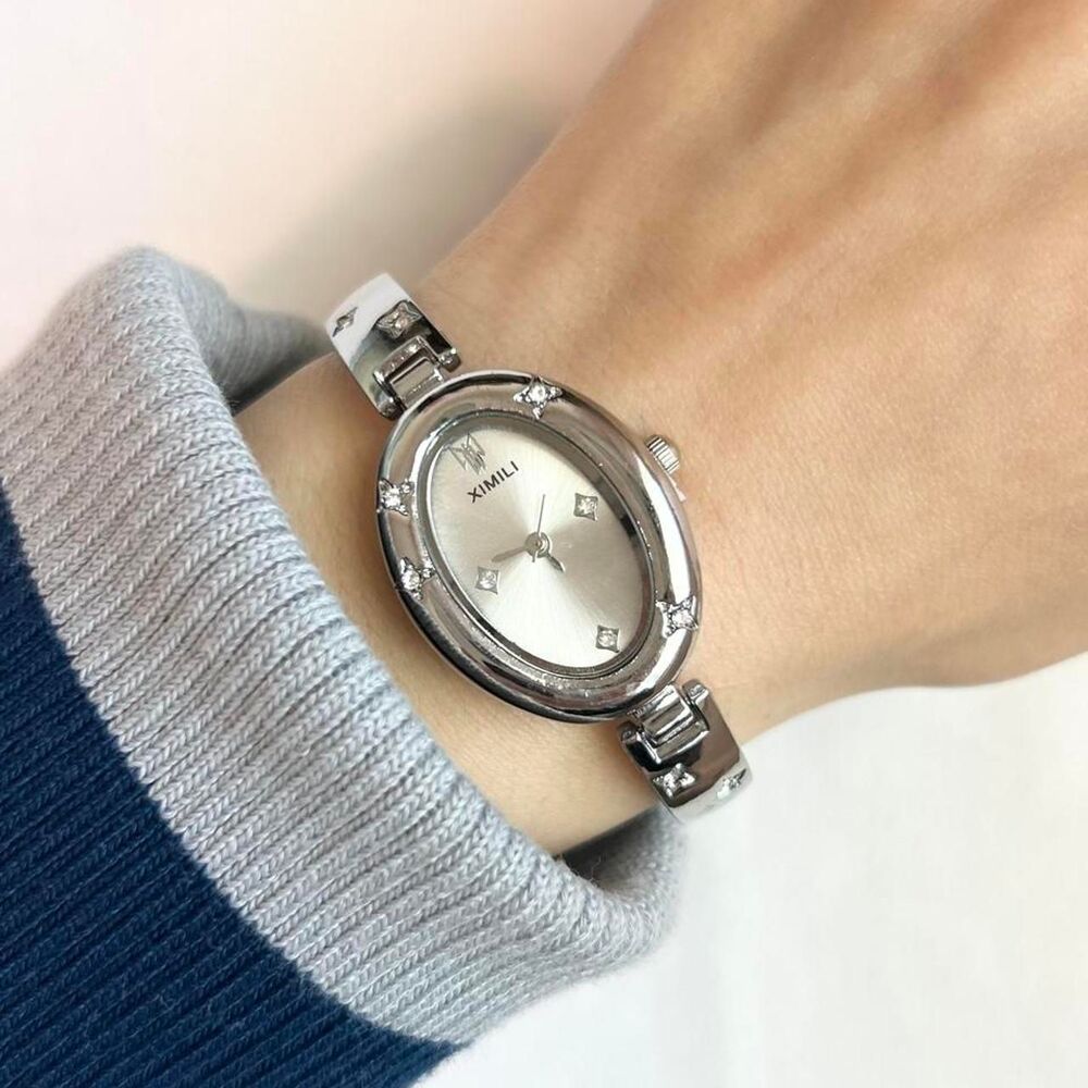 Vintage Inspired Luxury Silver Tone Watch
